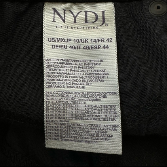 NYDJ Marilyn black jeans Size 10 stretch cotton Tummy control LiftxTuck straight - Picture 3 of 12